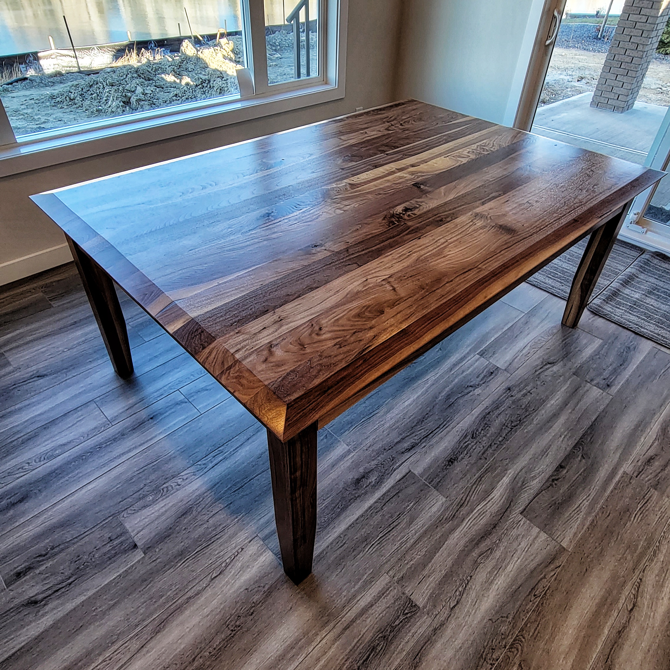 Custom built walnut dining table Calgary