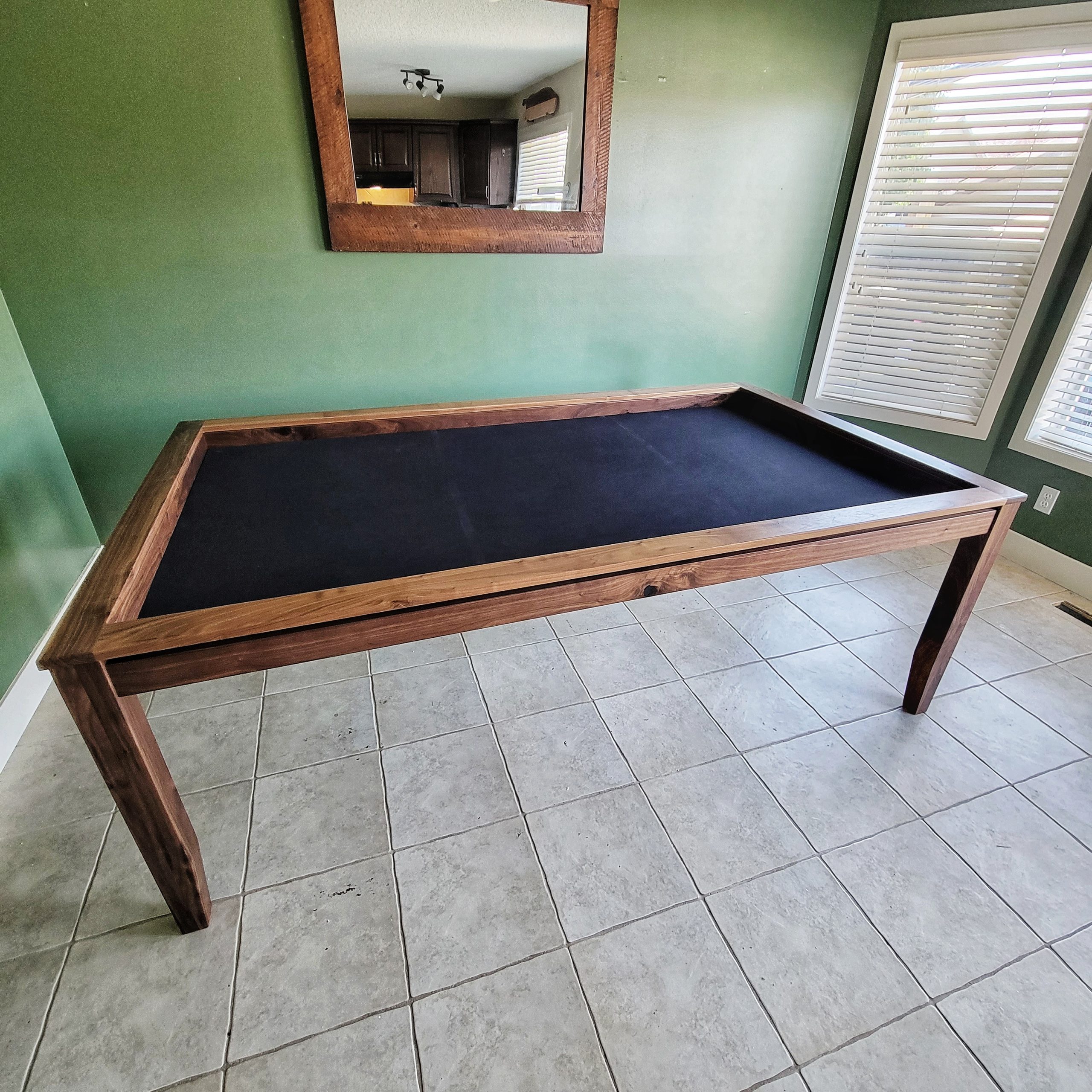 walnut game table made in Canada