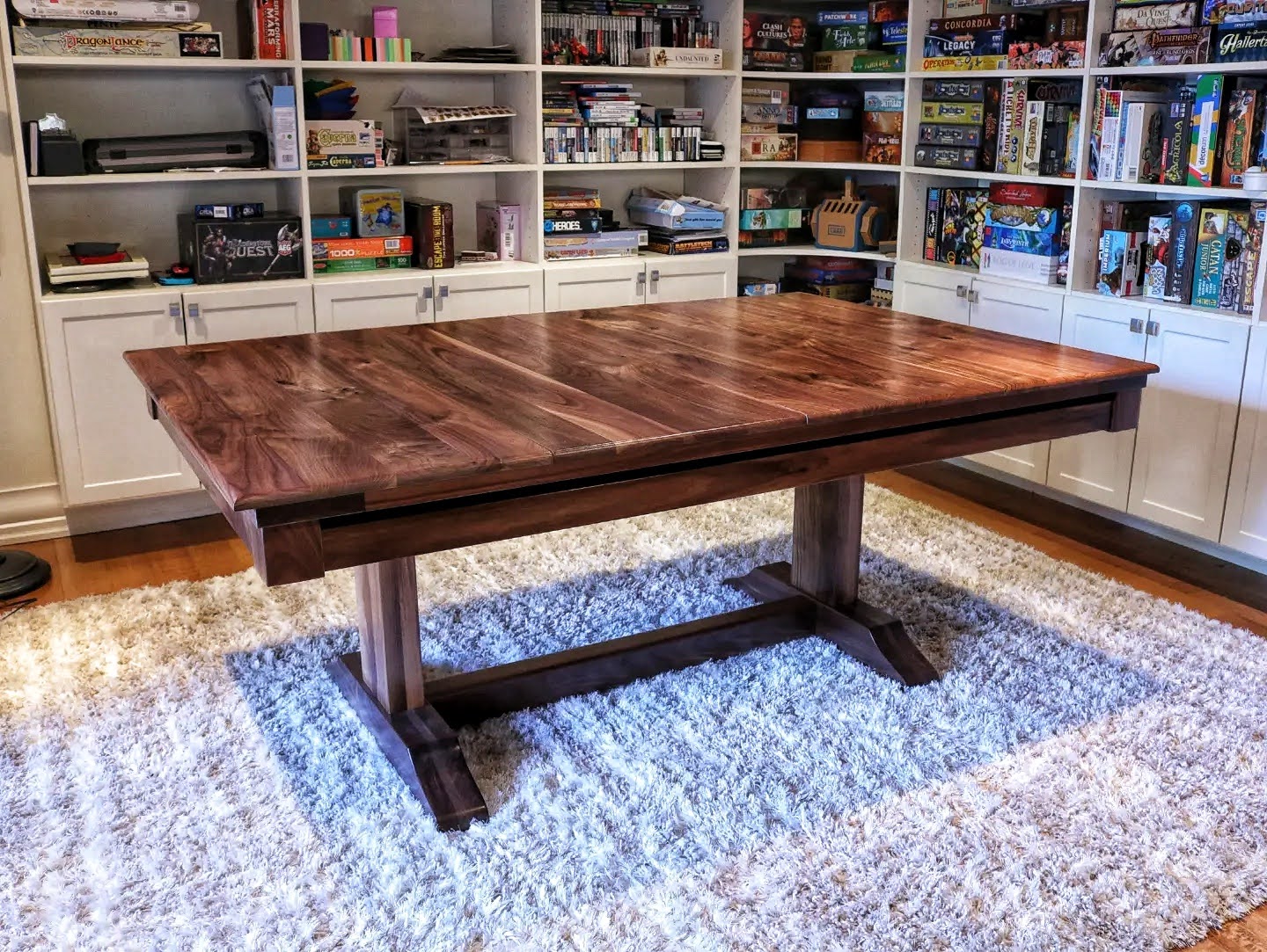 Walnut game table Made in Calgary