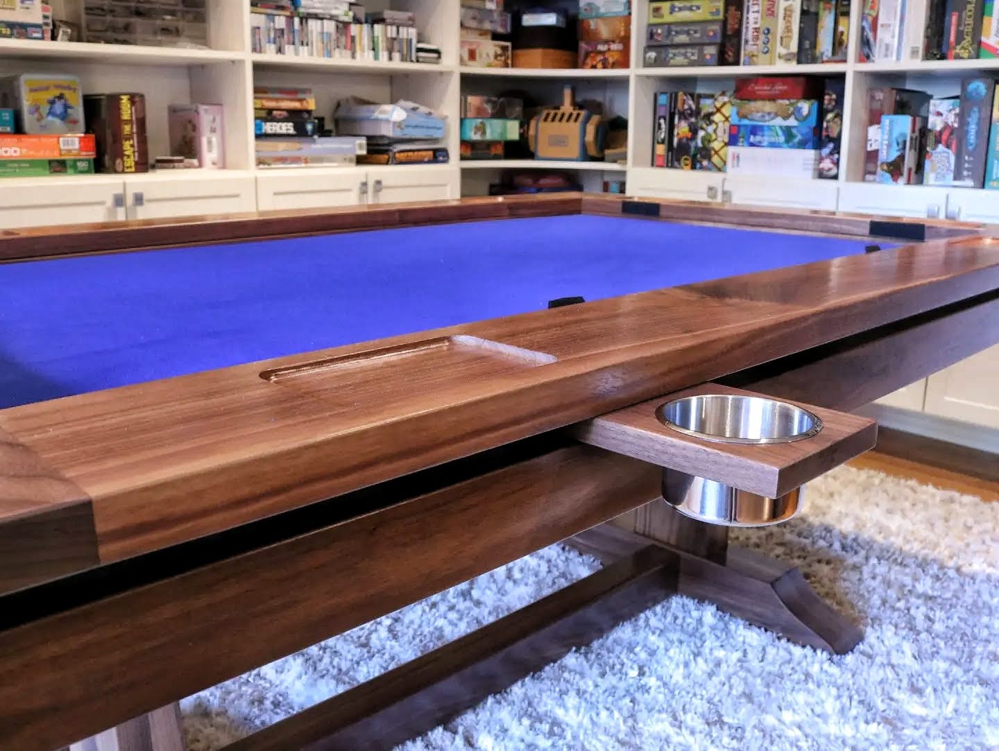 Walnut game table made in Canada